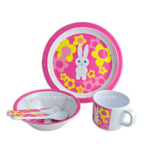 5PCS Melamine Kids Dinnerware Set